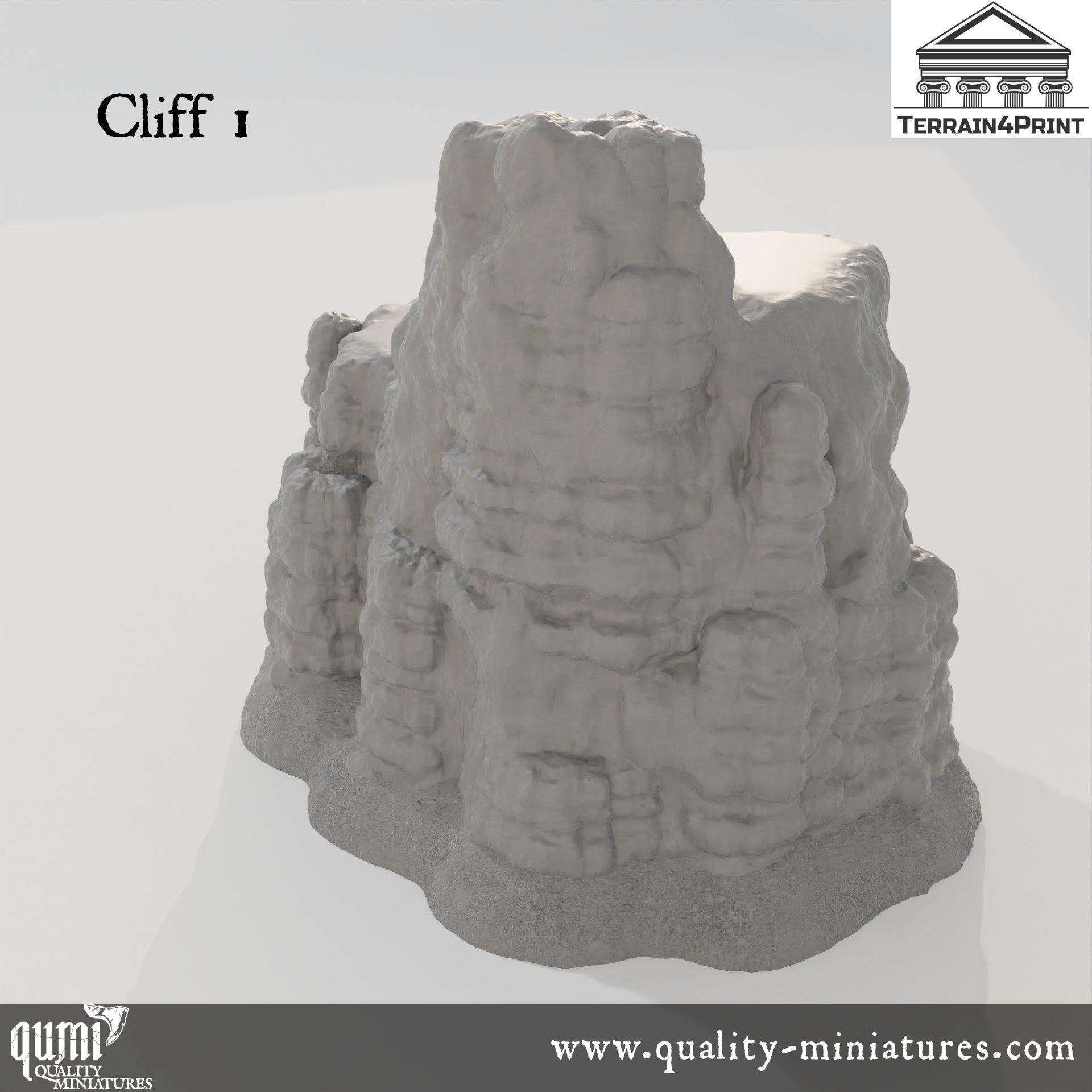 Stratified Cliffs - Resin Print - Tabletop RPG Terrain - Terrain4Print - Qumi Quality Miniatures - Qumi