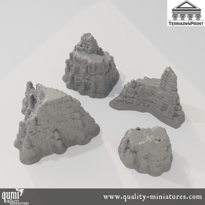 Stratified Cliffs - Resin Print - Tabletop RPG Terrain - Terrain4Print - Qumi Quality Miniatures - Qumi