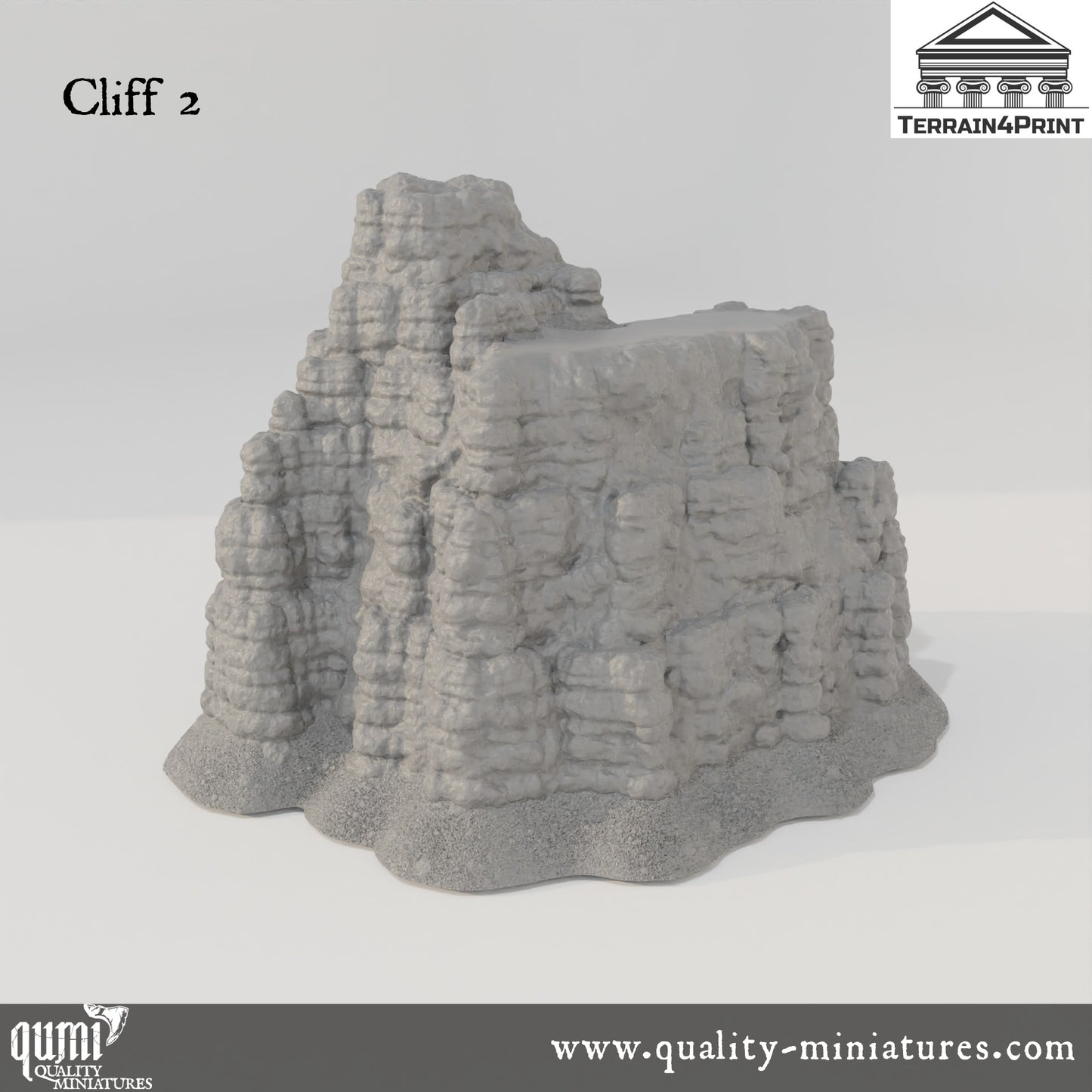 Stratified Cliffs - Resin Print - Tabletop RPG Terrain - Terrain4Print - Qumi Quality Miniatures - Qumi