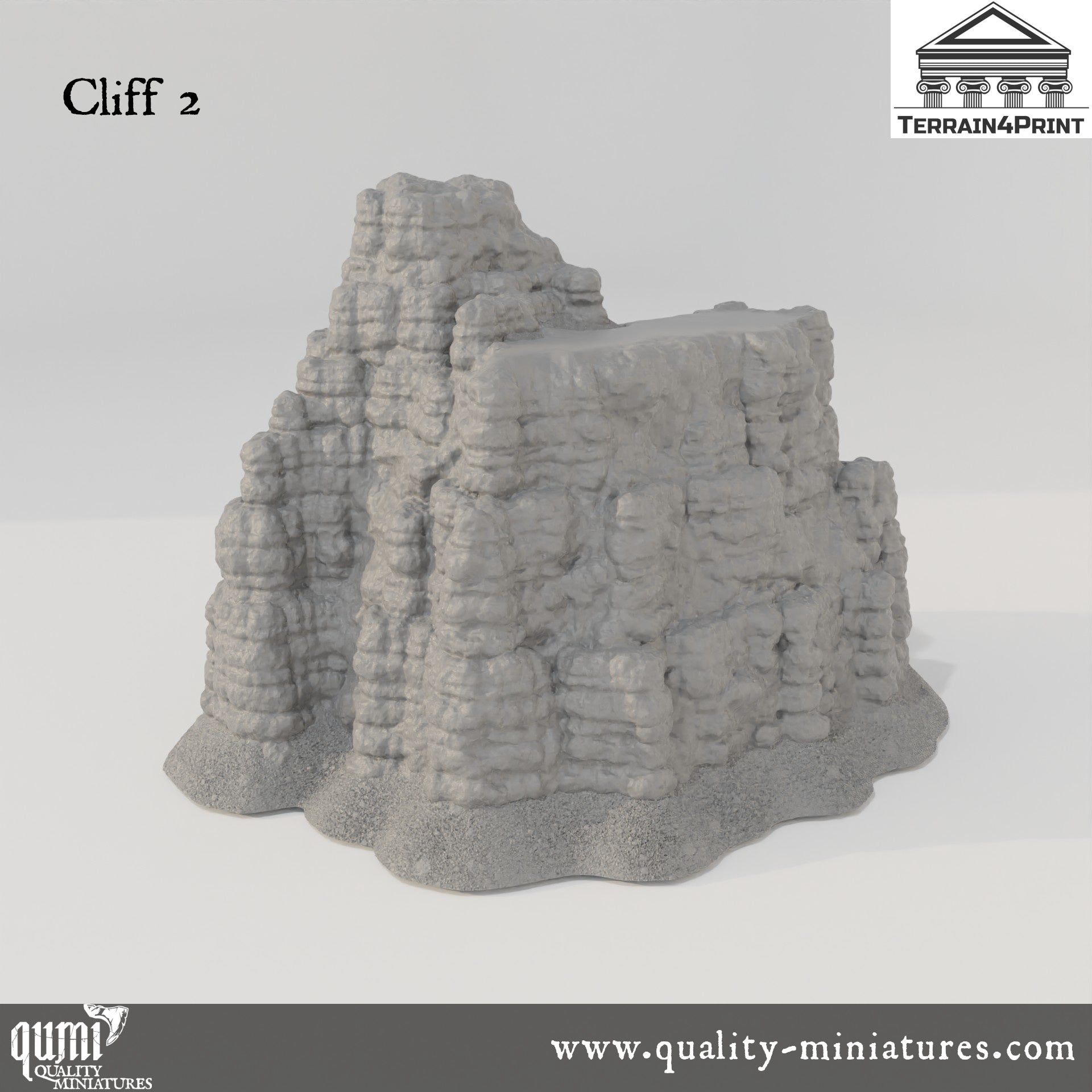 Stratified Cliffs - Resin Print - Tabletop RPG Terrain - Terrain4Print - Qumi Quality Miniatures - Qumi