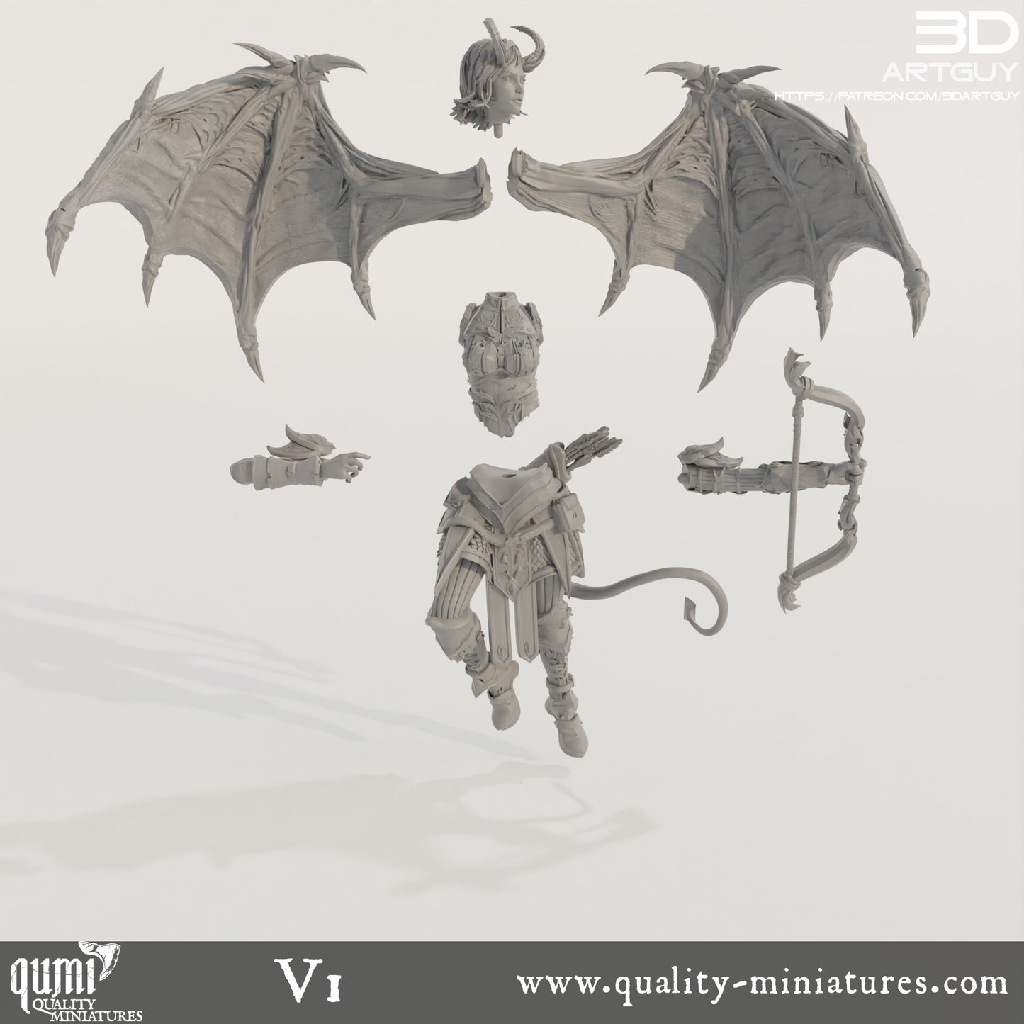 Succubus Ranger - 32mm Tabletop RPG Mini - Qumi Quality Miniatures - Qumi