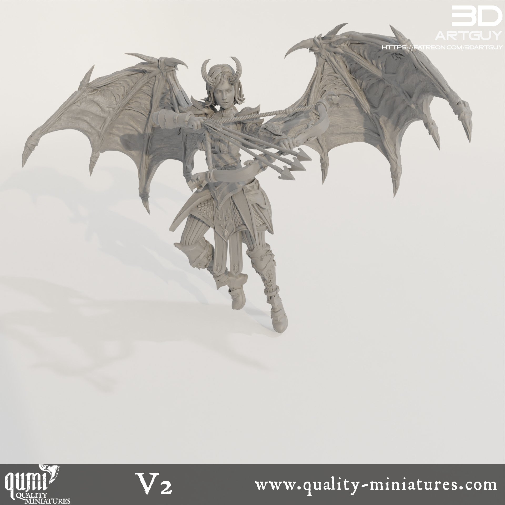 Succubus Ranger - 32mm Tabletop RPG Mini - Qumi Quality Miniatures - Qumi