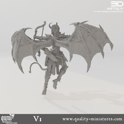 Succubus Ranger - 32mm Tabletop RPG Mini - Qumi Quality Miniatures - Qumi