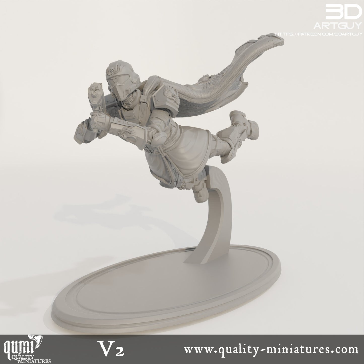 Super Earth Hero Diving - 32mm Tabletop RPG Mini - Qumi - 3D ArtGuy Quality Miniatures - Qumi