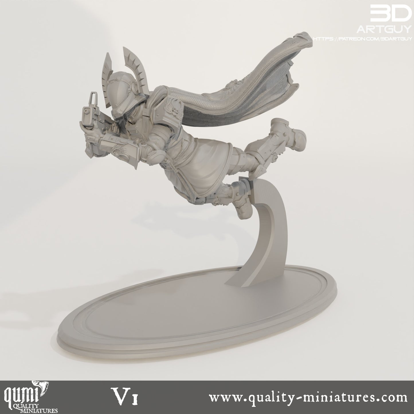 Super Earth Hero Diving - 32mm Tabletop RPG Mini - Qumi - 3D ArtGuy Quality Miniatures - Qumi