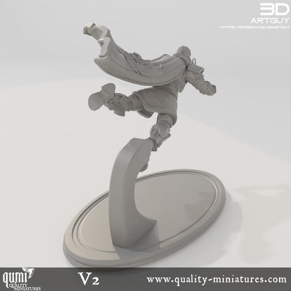 Super Earth Hero Diving - 32mm Tabletop RPG Mini - Qumi - 3D ArtGuy Quality Miniatures - Qumi