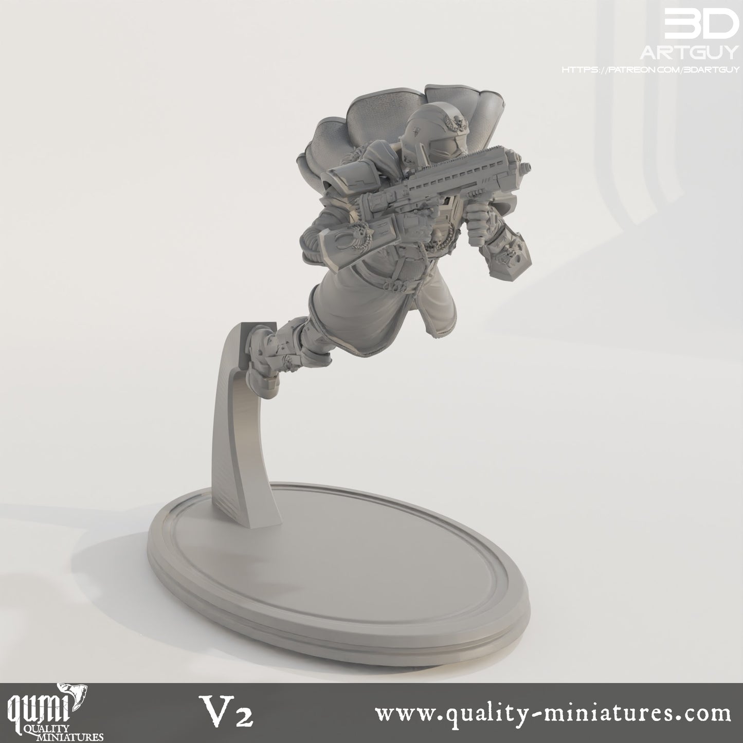 Super Earth Hero Diving - 32mm Tabletop RPG Mini - Qumi - 3D ArtGuy Quality Miniatures - Qumi