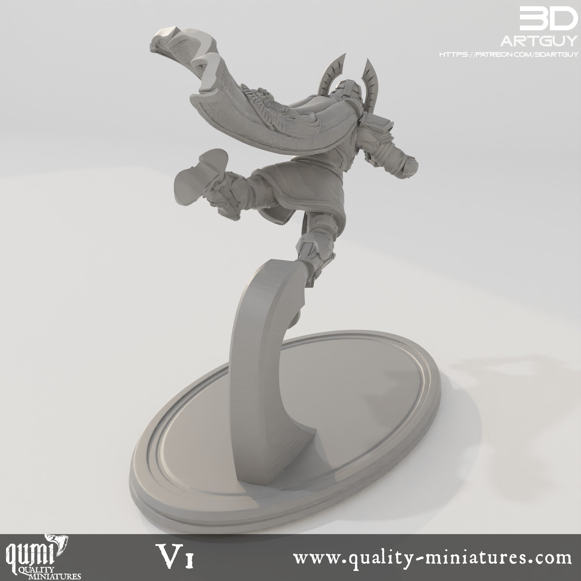 Super Earth Hero Diving - 32mm Tabletop RPG Mini - Qumi - 3D ArtGuy Quality Miniatures - Qumi