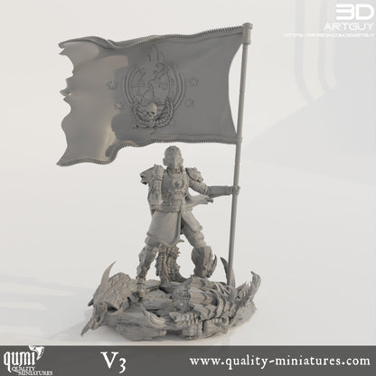 Super Earth Hero Walking - 32mm Tabletop RPG Mini - Qumi - 3D ArtGuy Quality Miniatures - Qumi