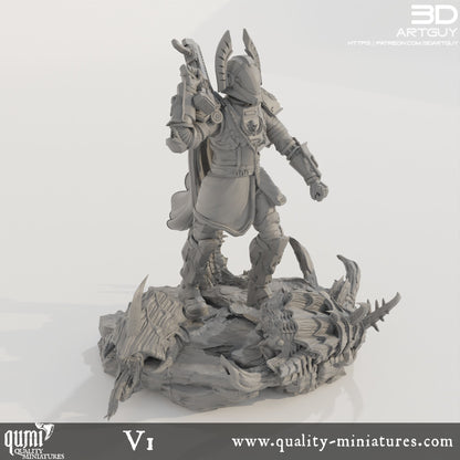 Super Earth Hero Walking - 32mm Tabletop RPG Mini - Qumi - 3D ArtGuy Quality Miniatures - Qumi