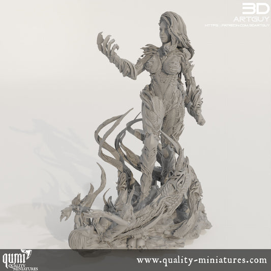 Supernatural Warrior Diorama - 32mm Tabletop RPG Miniature - Qumi - Quality Miniatures - Qumi - 28mm Maßstab, 28mm scale, 32mm Maßstab, 32mm scale, 3D printed wargaming accessories, tabletop miniatures