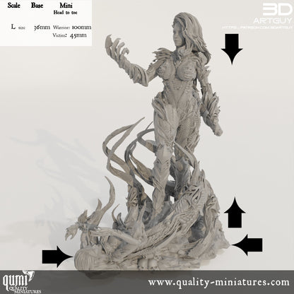 Supernatural Warrior Diorama - 32mm Tabletop RPG Miniature - Qumi - Quality Miniatures - Qumi - 28mm Maßstab, 28mm scale, 32mm Maßstab, 32mm scale, 3D printed wargaming accessories, tabletop miniatures