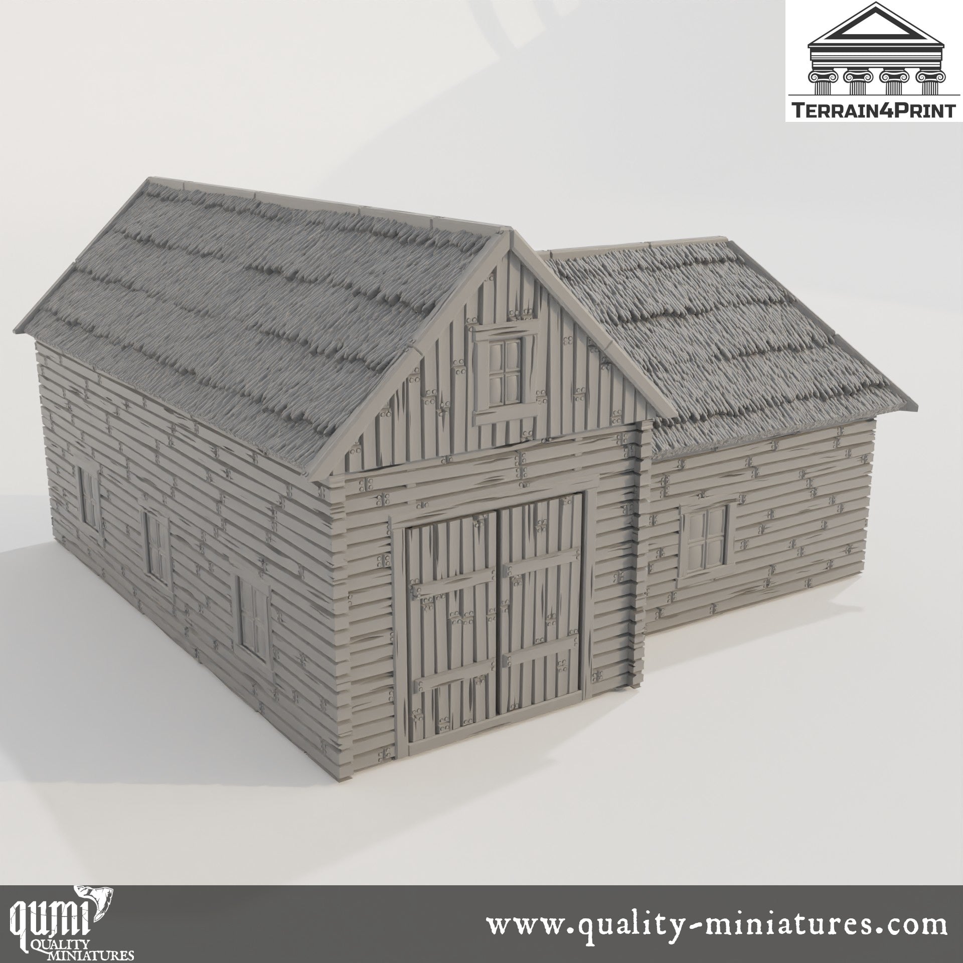 T Barn Hrimstead - Resin Print - Tabletop RPG Terrain - Terrain4Print - Qumi - Quality Miniatures - Qumi - 28mm Maßstab, 28mm scale, 32mm Maßstab, 32mm scale, 3D printed wargaming accessories, tabletop miniatures, tabletop scenery, tabletop terrain