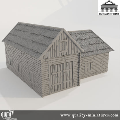 T Barn Hrimstead - Resin Print - Tabletop RPG Terrain - Terrain4Print - Qumi - Quality Miniatures - Qumi - 28mm Maßstab, 28mm scale, 32mm Maßstab, 32mm scale, 3D printed wargaming accessories, tabletop miniatures, tabletop scenery, tabletop terrain