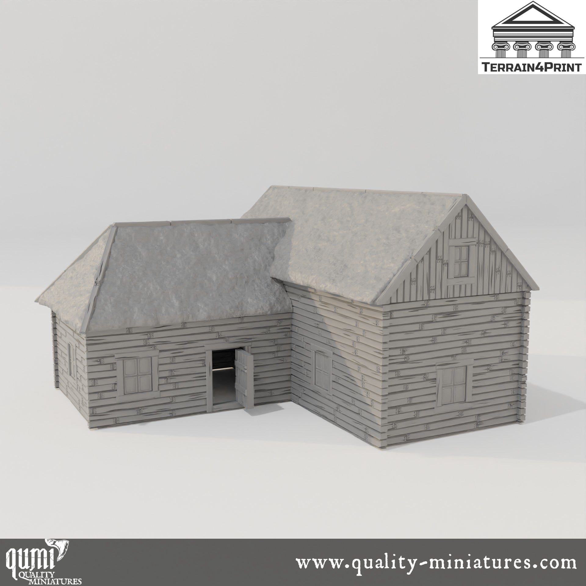 T Barn Hrimstead - Resin Print - Tabletop RPG Terrain - Terrain4Print - Qumi - Quality Miniatures - Qumi - 28mm Maßstab, 28mm scale, 32mm Maßstab, 32mm scale, 3D printed wargaming accessories, tabletop miniatures, tabletop scenery, tabletop terrain