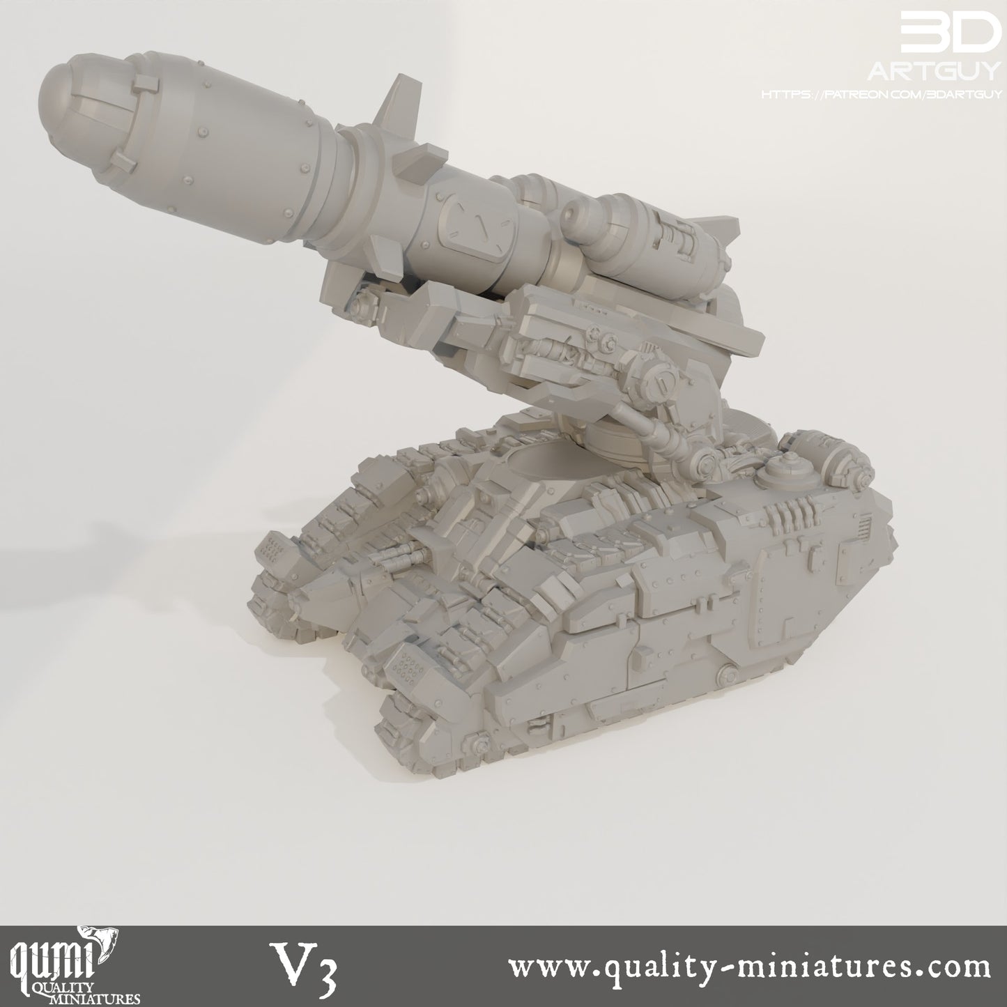 Tank - 32mm Tabletop RPG Miniature 3D Resin Printed Vehicle Quality Miniatures - Qumi