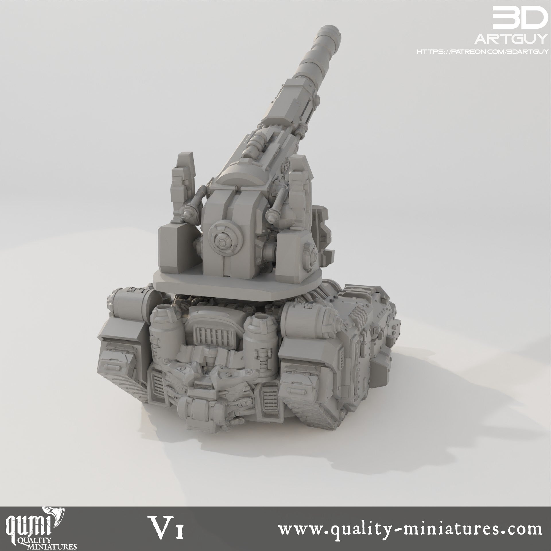 Tank - 32mm Tabletop RPG Miniature 3D Resin Printed Vehicle Quality Miniatures - Qumi