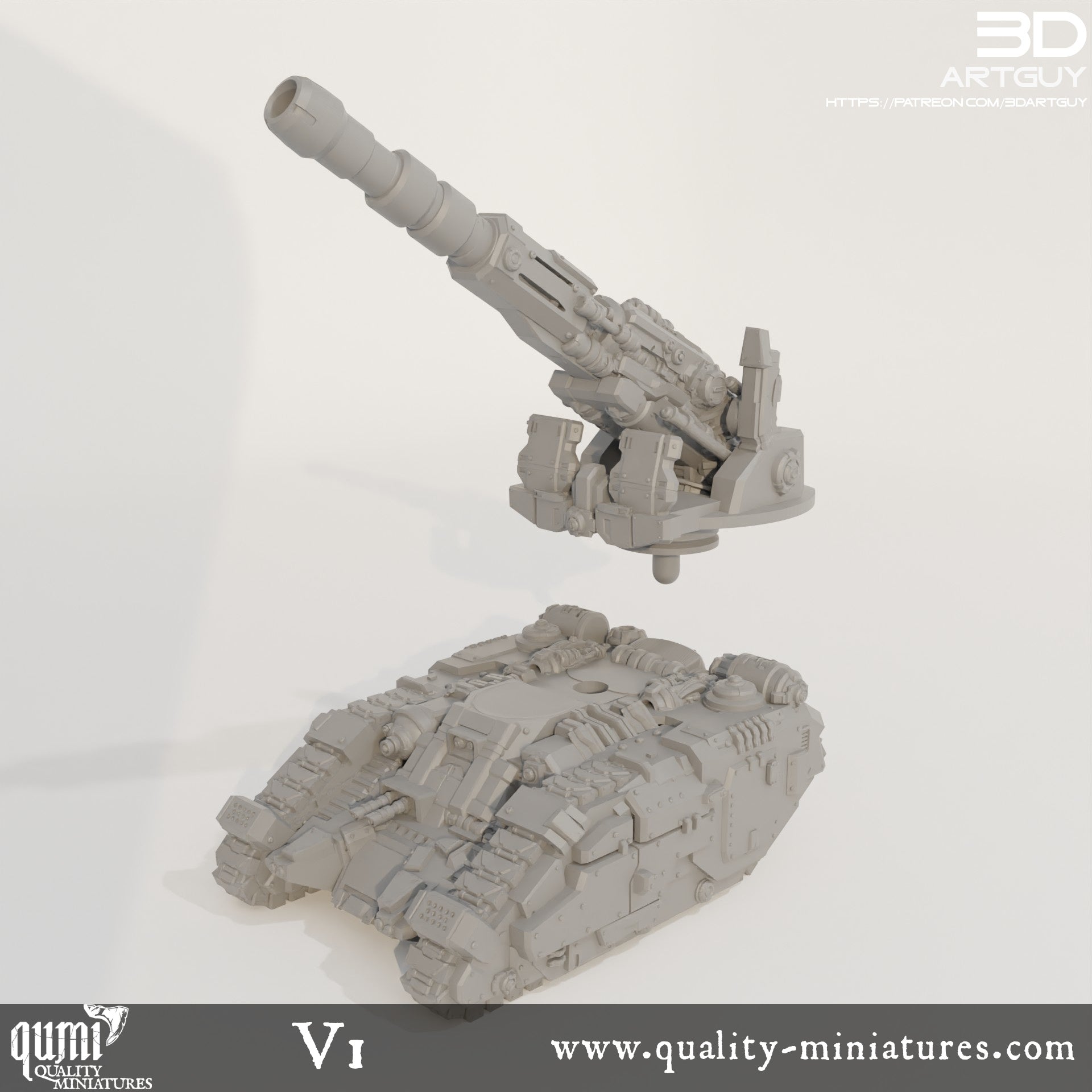 Tank - 32mm Tabletop RPG Miniature 3D Resin Printed Vehicle Quality Miniatures - Qumi