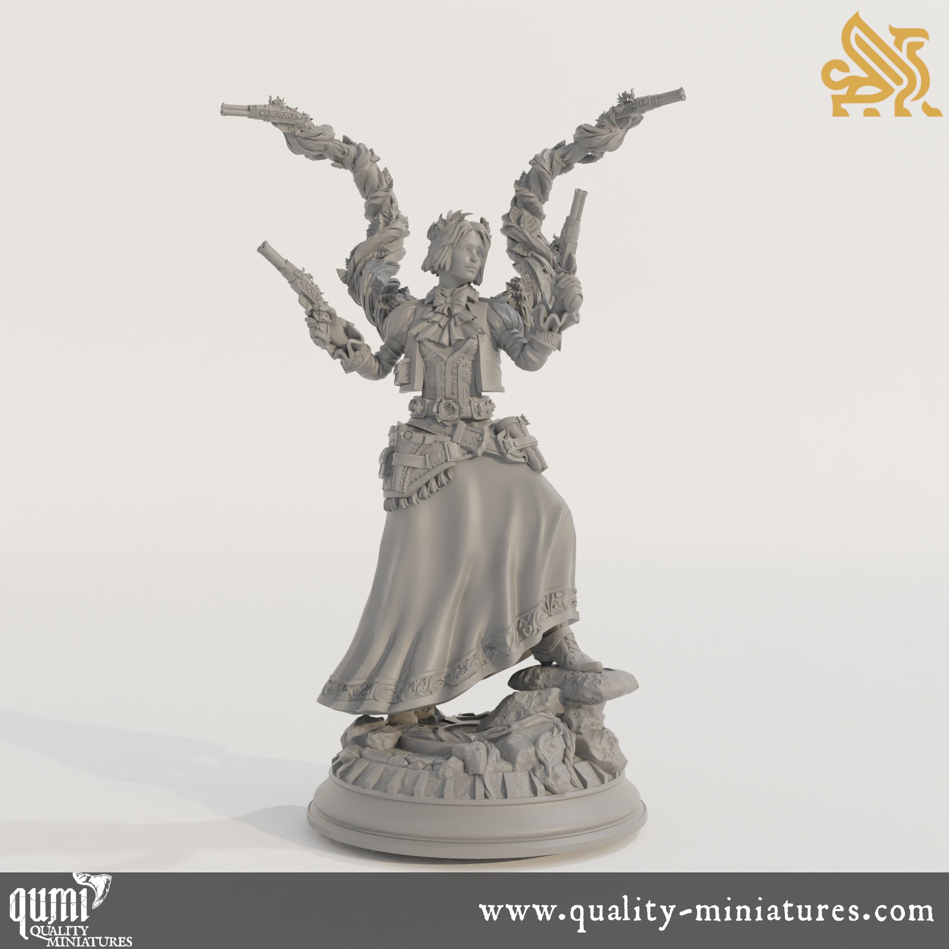 Tasmin Greaves - Druidic Gunslinger - 32mm 75mm Tabletop RPG Mini - Qumi - DM Stash Quality Miniatures - Qumi