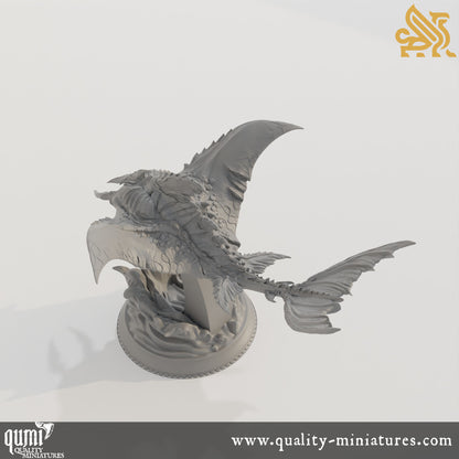 Tengaraya - Flying Sea Ray - 32mm Tabletop RPG Mini - Qumi - DM Stash