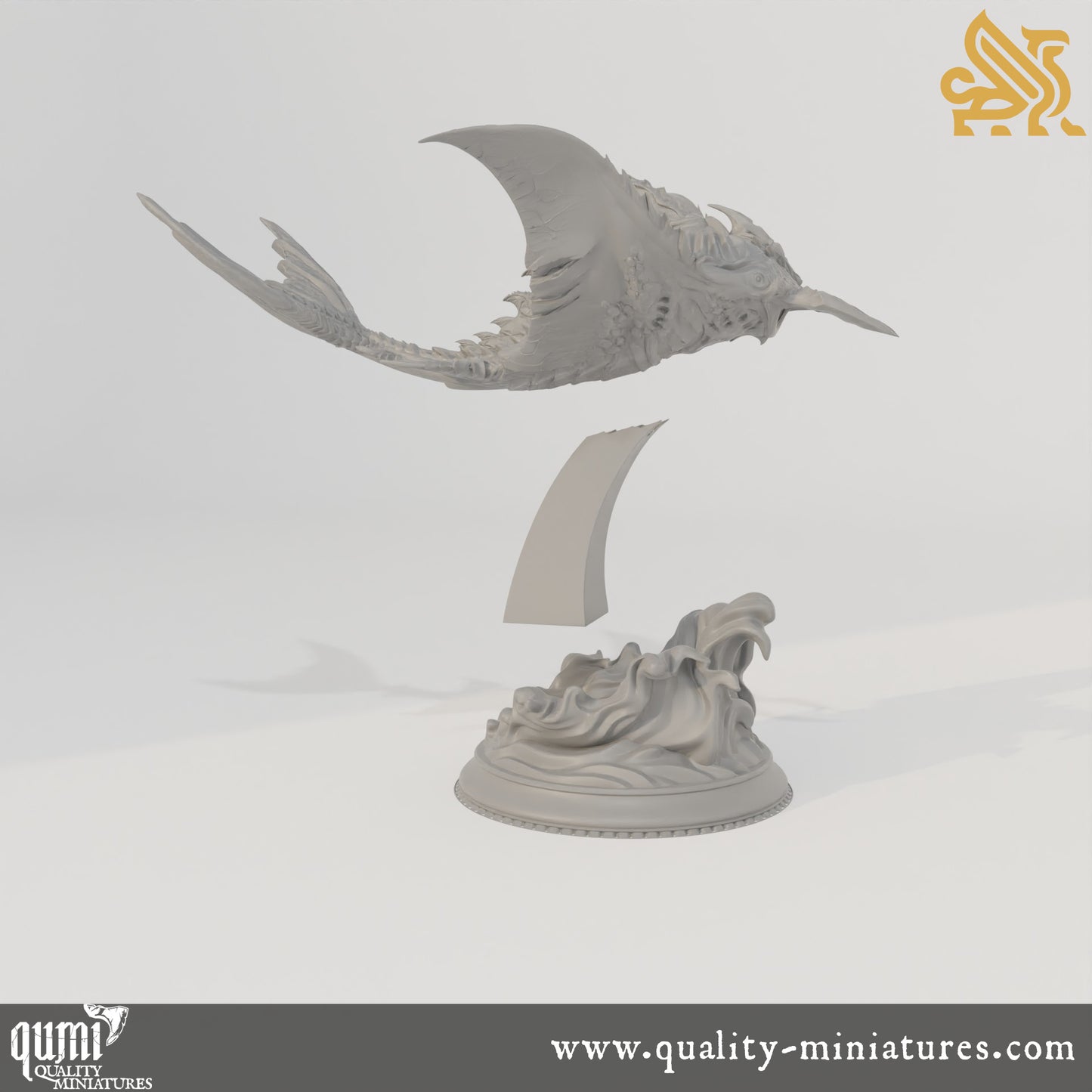 Tengaraya - Flying Sea Ray - 32mm Tabletop RPG Mini - Qumi - DM Stash