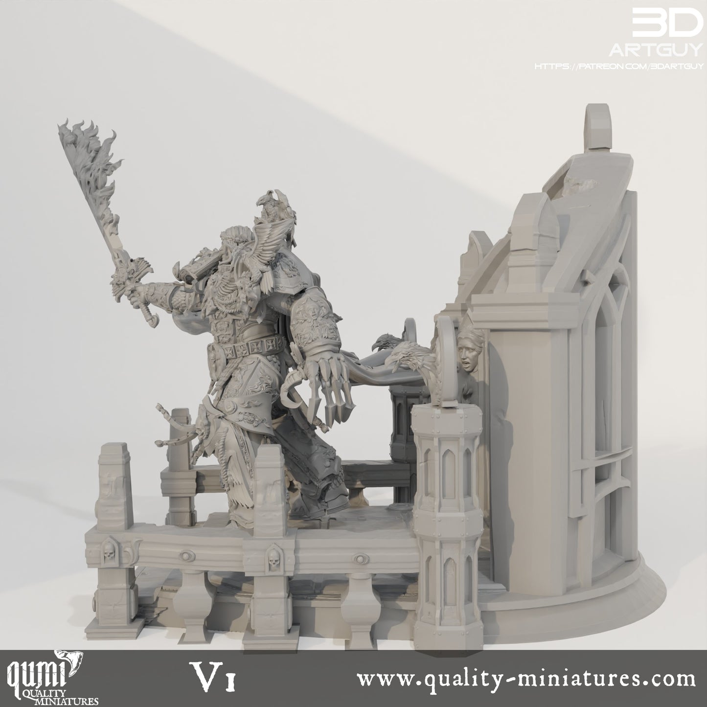 Terrain Space Warrior Emperor Lord Ruler - 32mm Tabletop RPG Mini - Qumi Quality Miniatures - Qumi