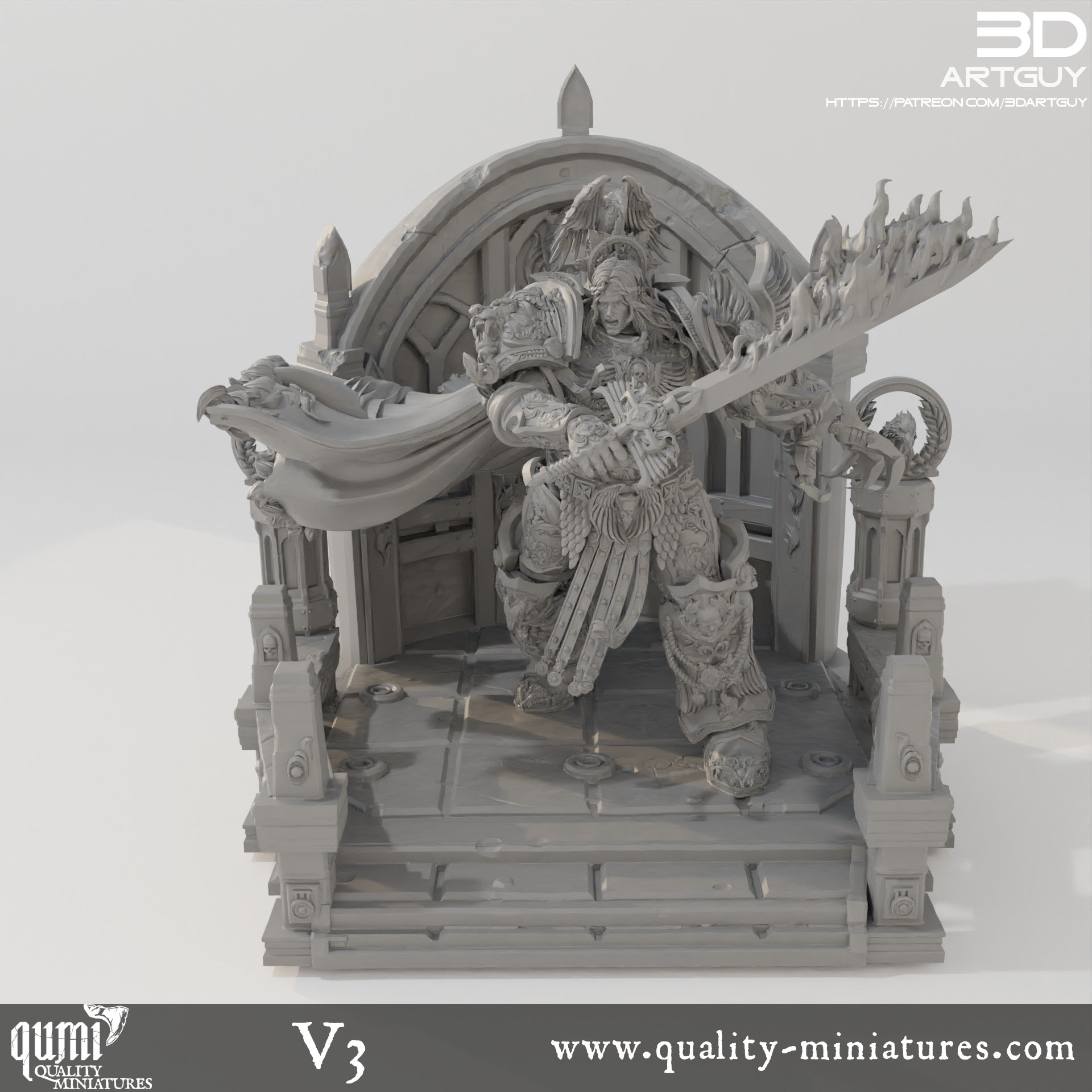 Terrain Space Warrior Emperor Lord Ruler - 32mm Tabletop RPG Mini - Qumi Quality Miniatures - Qumi