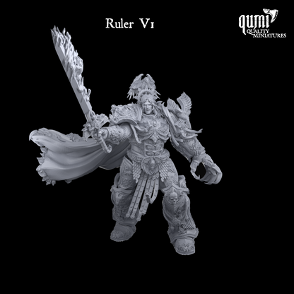 Terrain Space Warrior Emperor Lord Ruler  - 32mm Tabletop RPG Mini - Qumi - Quality Miniatures - Qumi