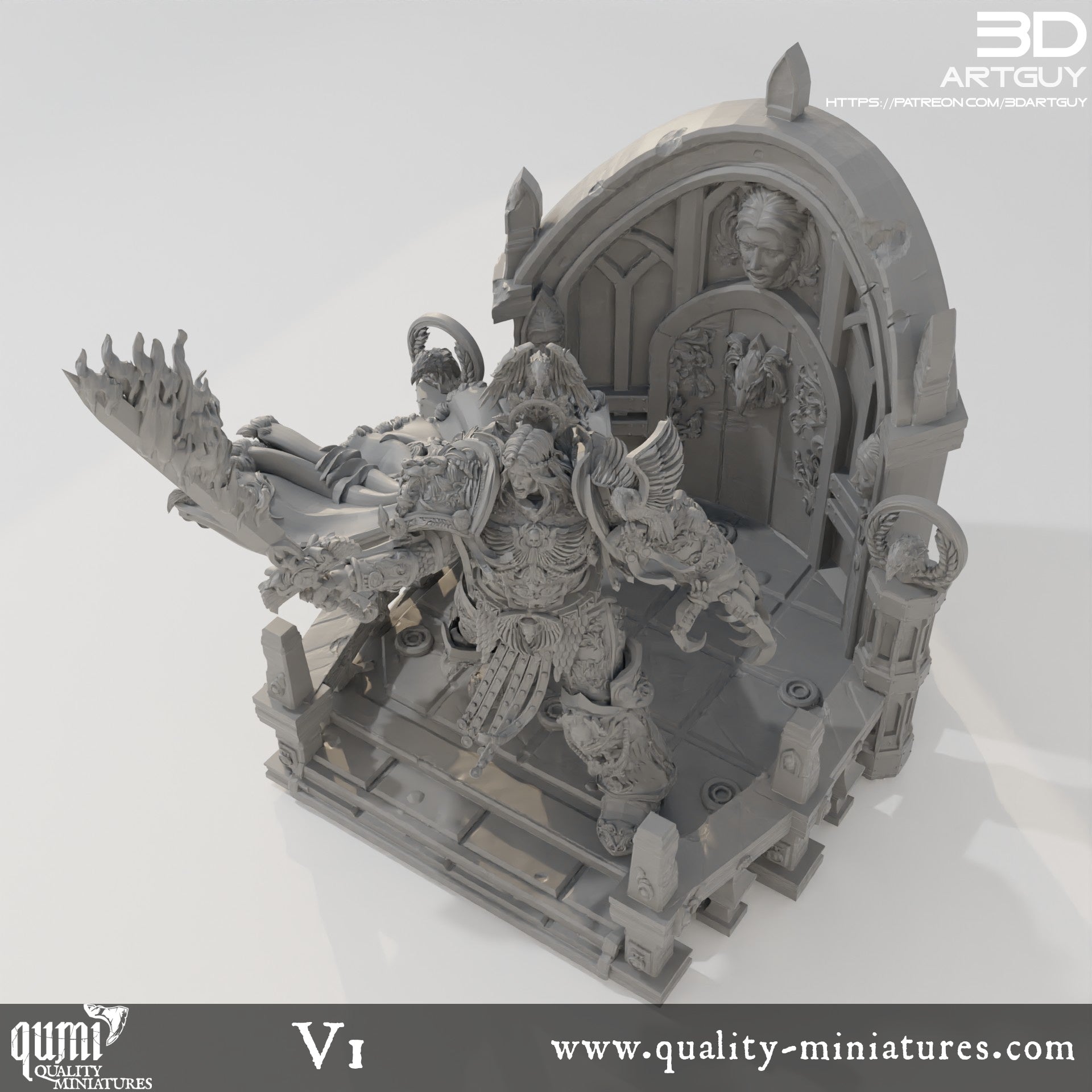 Terrain Space Warrior Emperor Lord Ruler - 32mm Tabletop RPG Mini - Qumi Quality Miniatures - Qumi