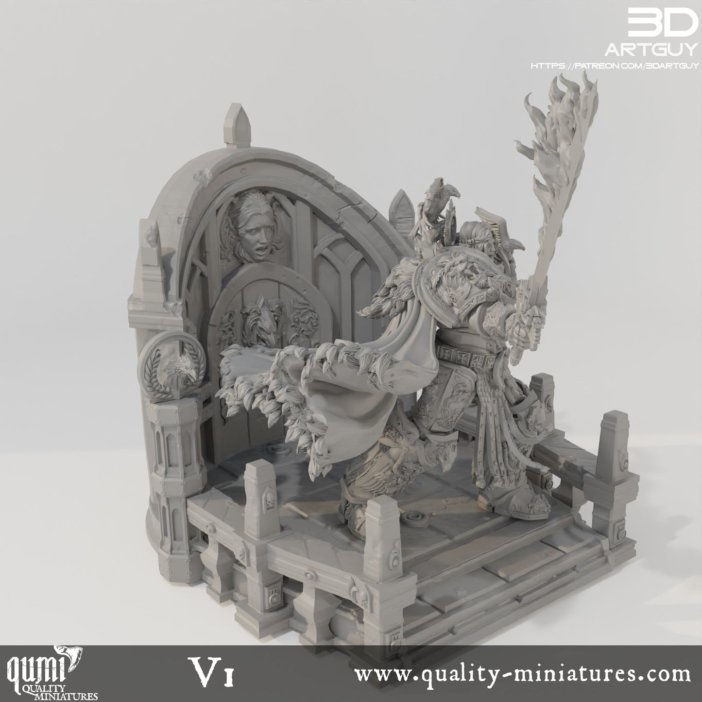 Terrain Space Warrior Emperor Lord Ruler - 32mm Tabletop RPG Mini - Qumi Quality Miniatures - Qumi