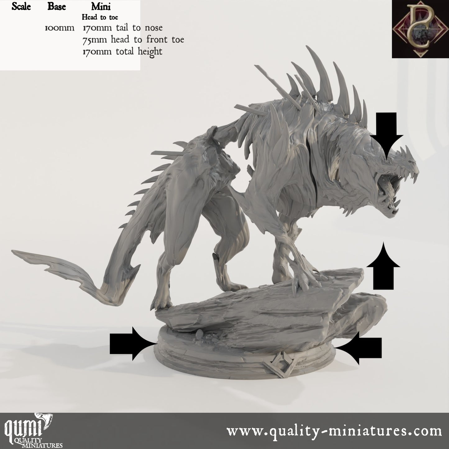 The Beast of Vaudange - 32mm Tabletop RPG Mini XL size - Qumi - Parasite Collectibles Quality Miniatures - Qumi