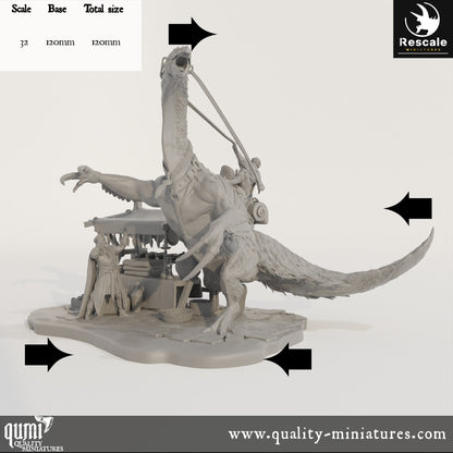 Therizinosaurus Accident - Dinotopia - 32mm Tabletop RPG Mini - Qumi - Rescale Miniatures Quality Miniatures - Qumi