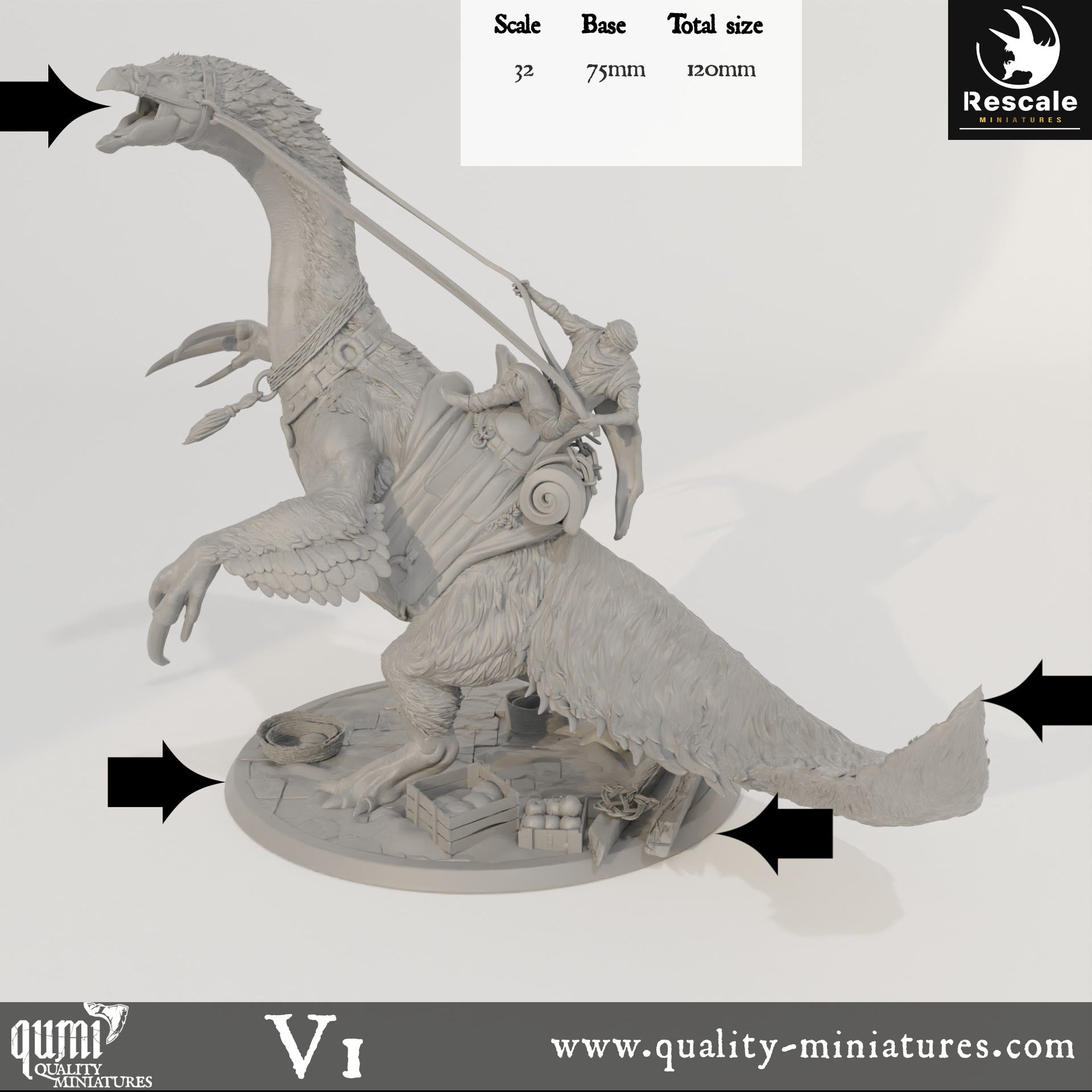 Therizinosaurus Accident Solo - Dinotopia - 32mm Tabletop RPG Mini - Qumi - Rescale Miniatures Quality Miniatures - Qumi