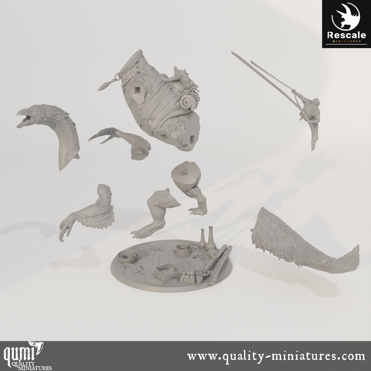 Therizinosaurus Accident Solo - Dinotopia - 32mm Tabletop RPG Mini - Qumi - Rescale Miniatures Quality Miniatures - Qumi