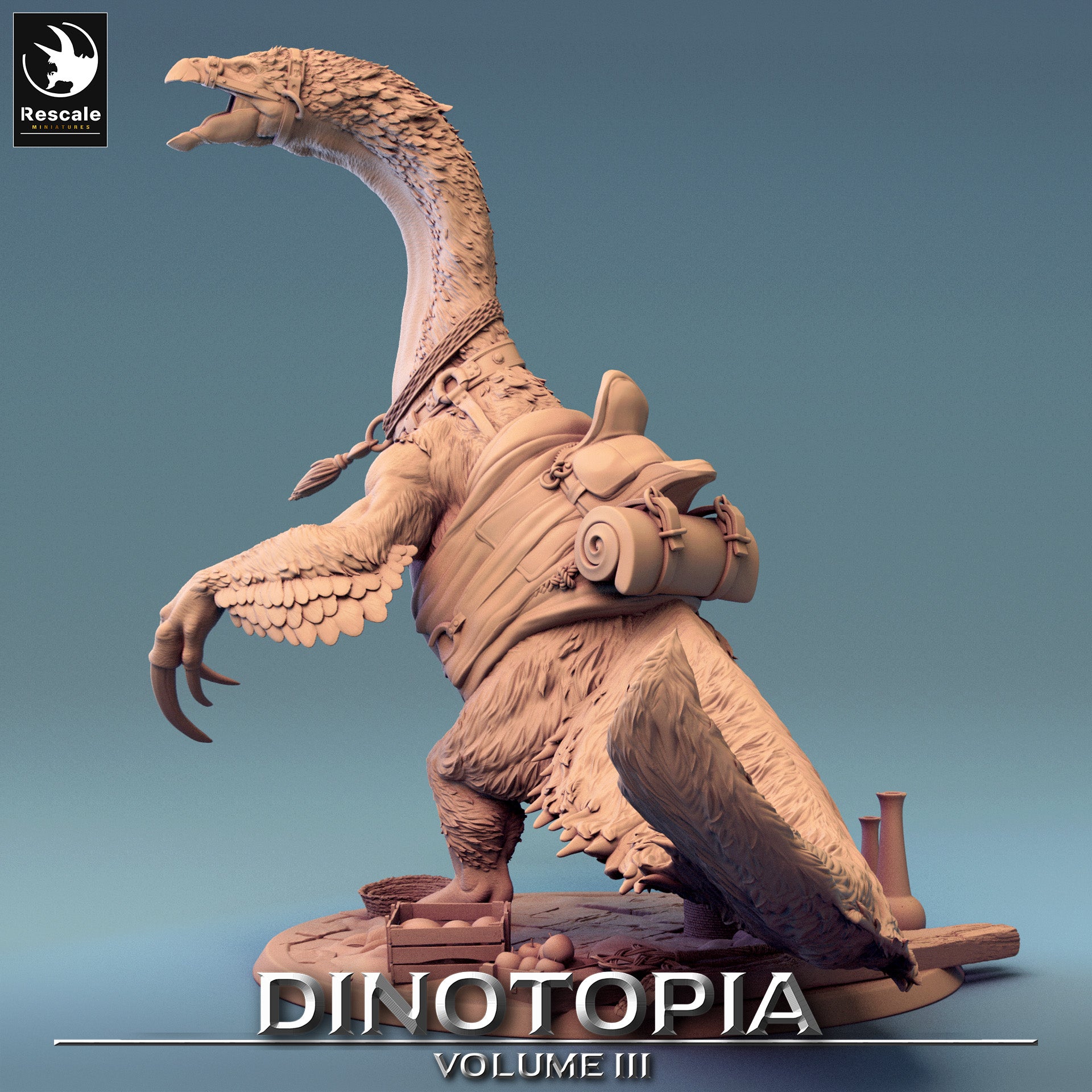 Therizinosaurus Accident Solo - Dinotopia - 32mm Tabletop RPG Mini - Qumi - Rescale Miniatures Quality Miniatures - Qumi