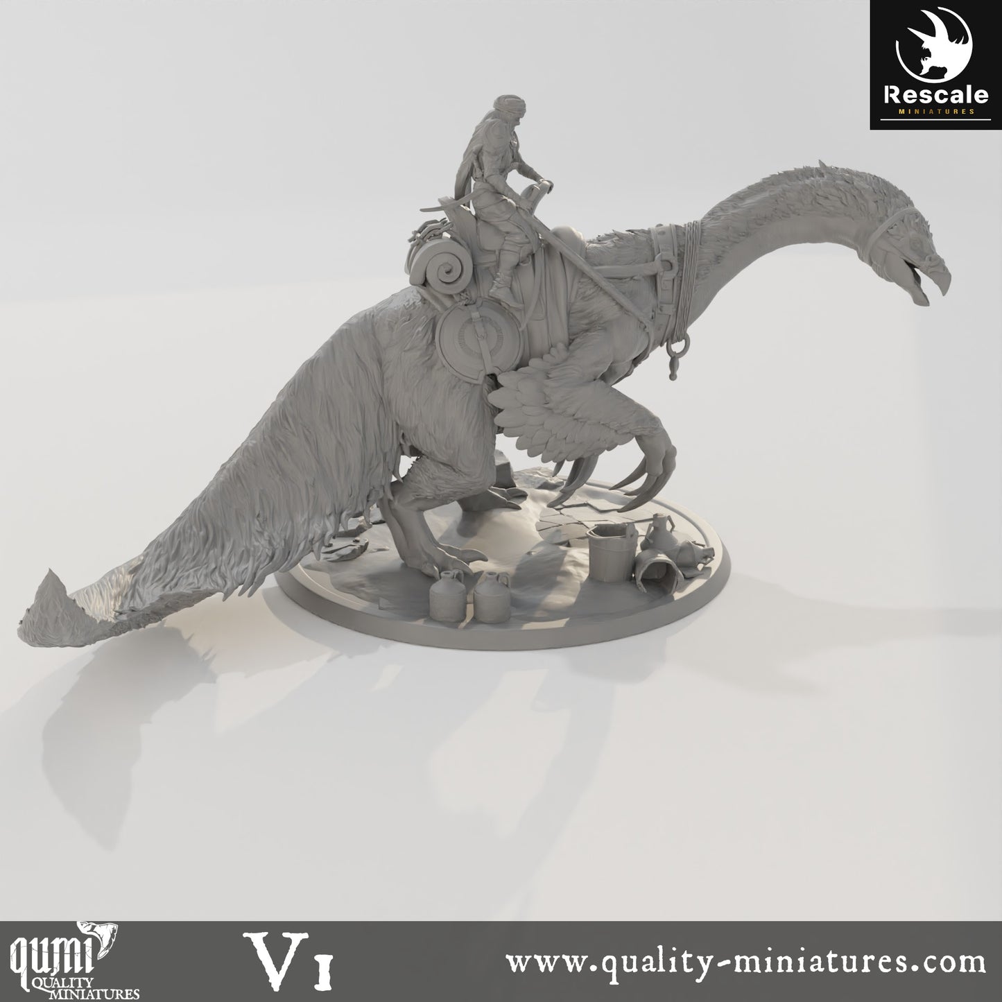 Therizinosaurus Drink Solo - Dinotopia - 32mm Tabletop RPG Mini - Qumi - Rescale Miniatures Quality Miniatures - Qumi