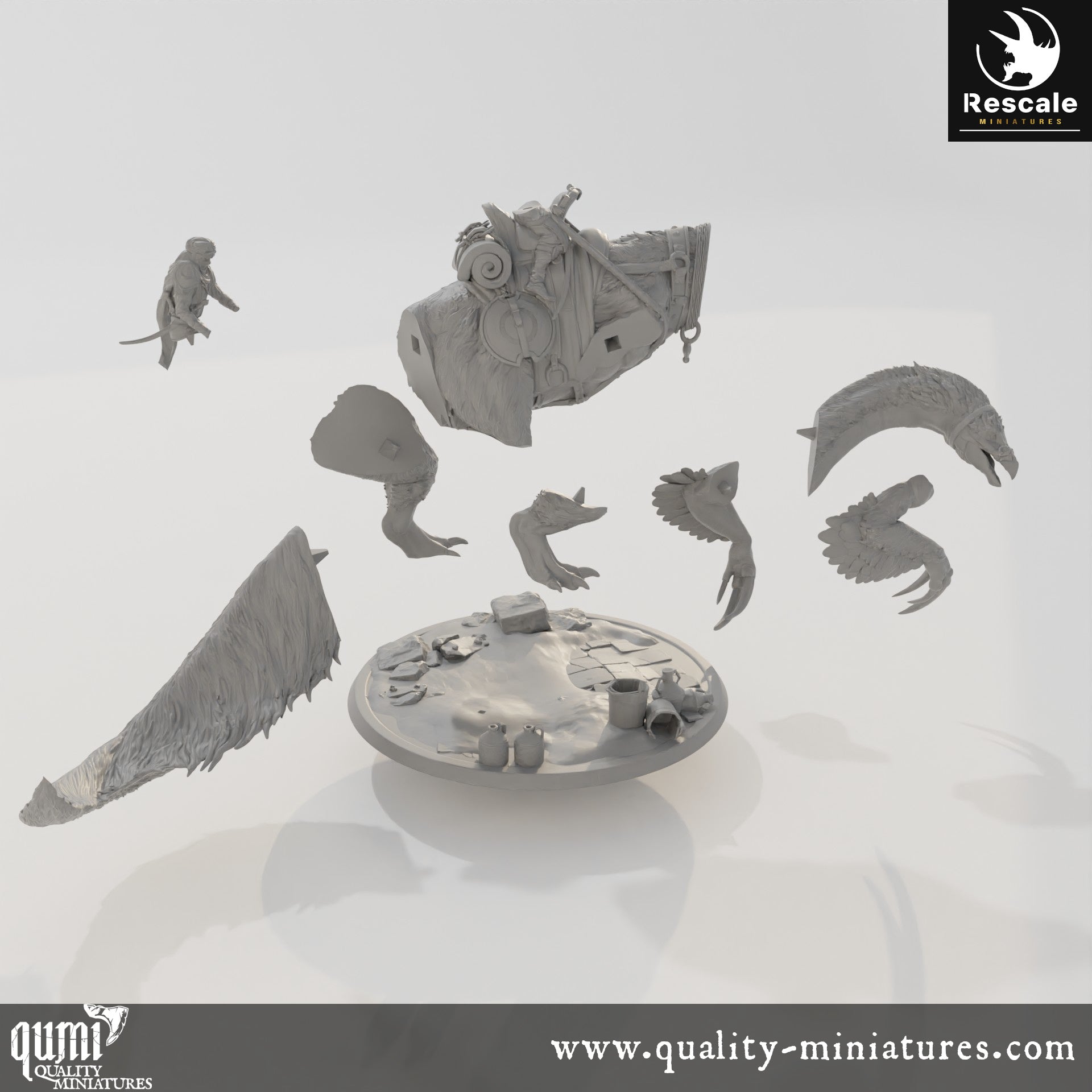 Therizinosaurus Drink Solo - Dinotopia - 32mm Tabletop RPG Mini - Qumi - Rescale Miniatures Quality Miniatures - Qumi