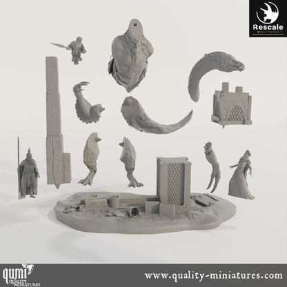 Therizinosaurus Tower - Dinotopia - 32mm Tabletop RPG Mini - Qumi - Rescale Miniatures Quality Miniatures - Qumi