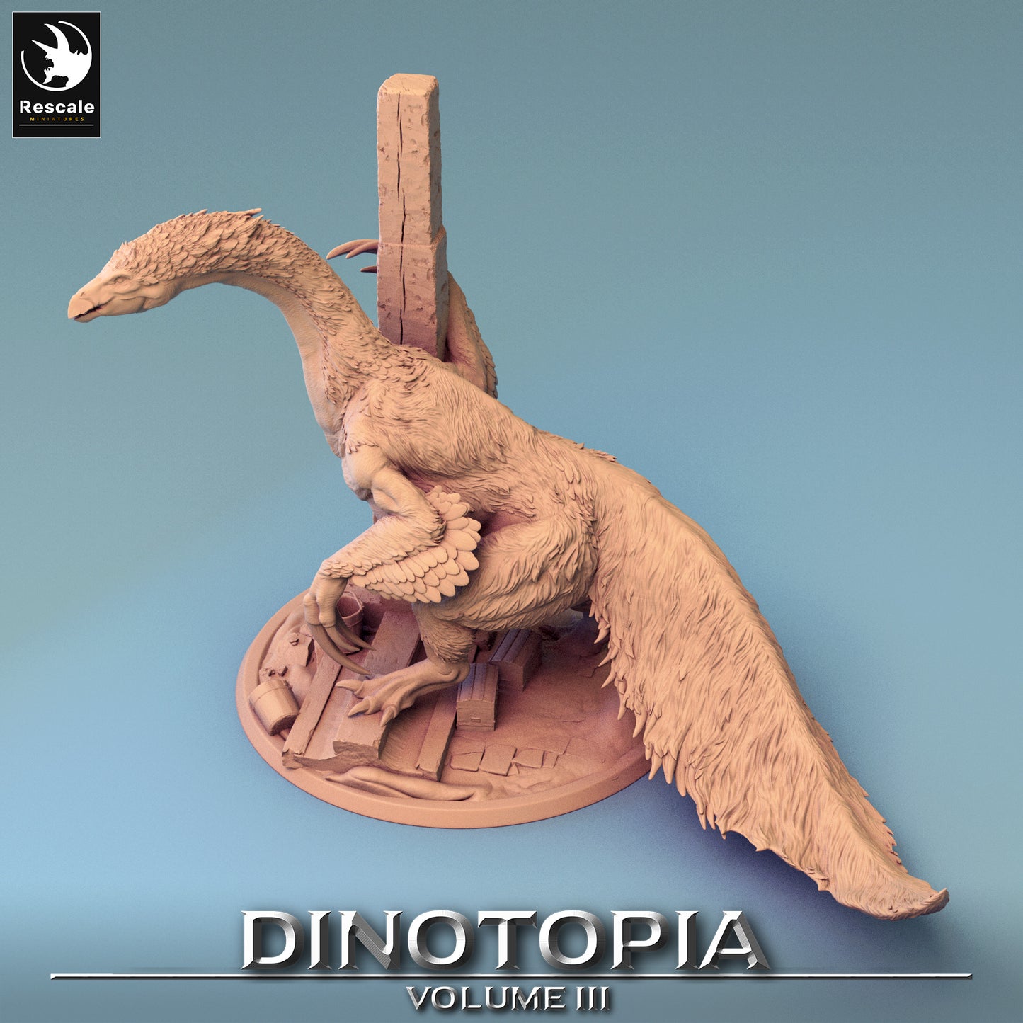 Therizinosaurus Tower Solo - Dinotopia - 32mm Tabletop RPG Mini - Qumi - Rescale Miniatures Quality Miniatures - Qumi