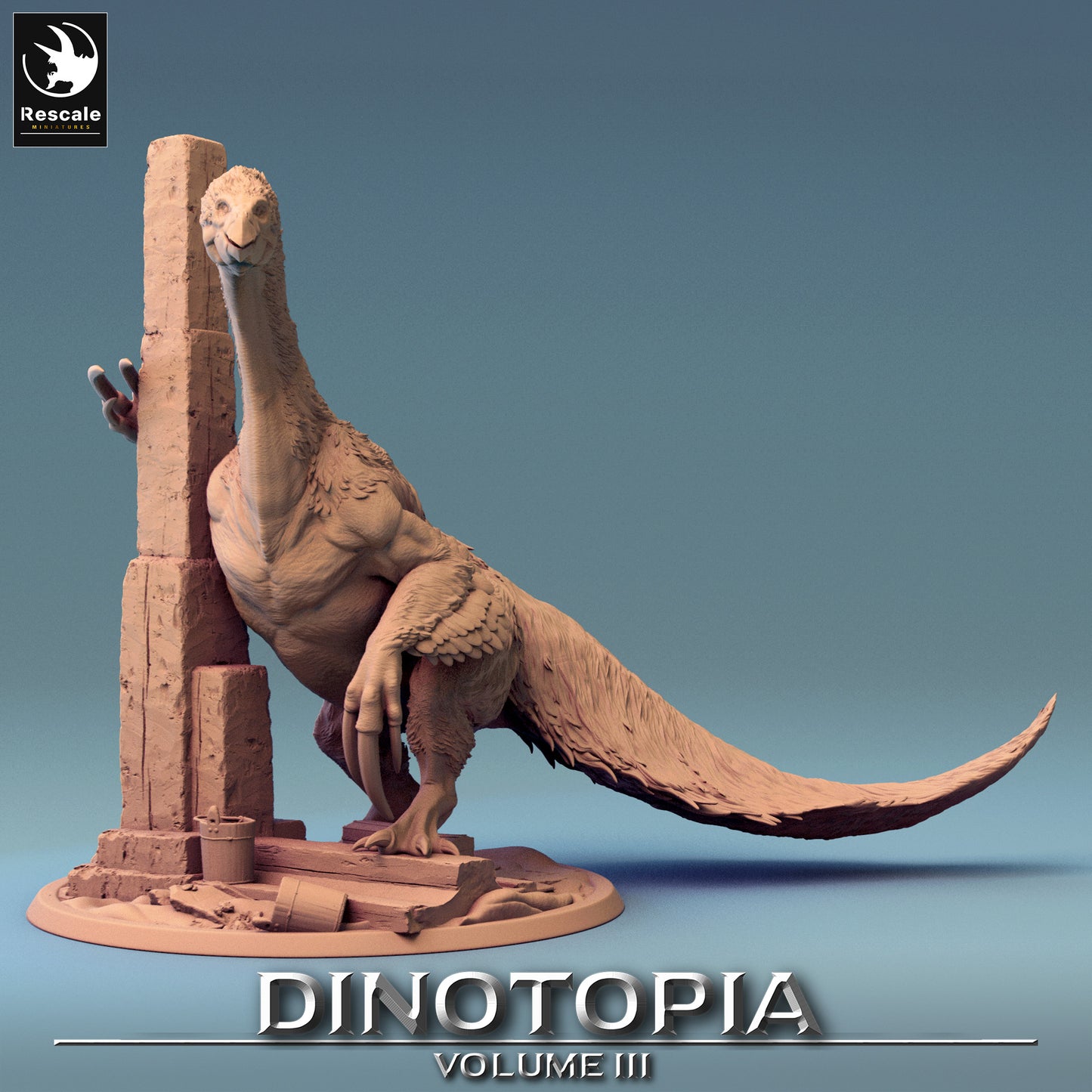 Therizinosaurus Tower Solo - Dinotopia - 32mm Tabletop RPG Mini - Qumi - Rescale Miniatures Quality Miniatures - Qumi