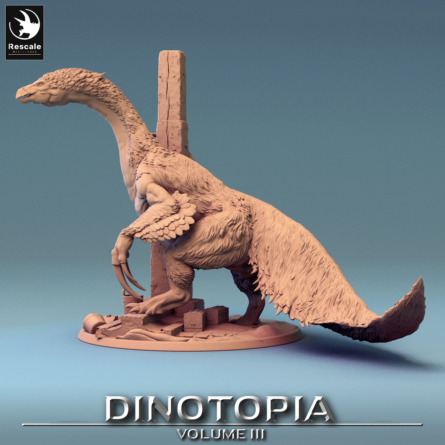 Therizinosaurus Tower Solo - Dinotopia - 32mm Tabletop RPG Mini - Qumi - Rescale Miniatures Quality Miniatures - Qumi