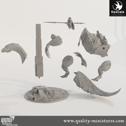 Therizinosaurus Tower Solo - Dinotopia - 32mm Tabletop RPG Mini - Qumi - Rescale Miniatures Quality Miniatures - Qumi