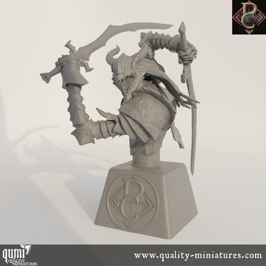 Büste von The Sorrow of Terrimor – 75 mm 110 mm Tabletop-RPG-Mini – Qumi – Parasite Collectibles