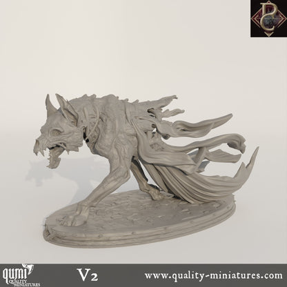 The Sorrow of Terrimor Wolf - 32mm - Xl size Tabletop RPG Mini - Qumi - Parasite Collectibles