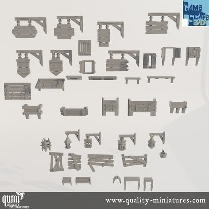 TimberFrame Bits - Lost City - Resin Print - Tabletop RPG Terrain - GameScape3D - Qumi Quality Miniatures - Qumi