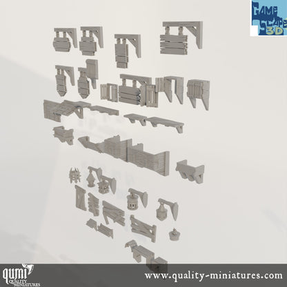 TimberFrame Bits - Lost City - Resin Print - Tabletop RPG Terrain - GameScape3D - Qumi Quality Miniatures - Qumi