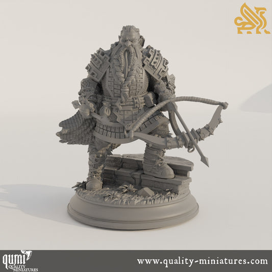 Tokrik - Dark Dwarf Hunter - 32mm 75mm Tabletop RPG Mini - Qumi - DM Stash