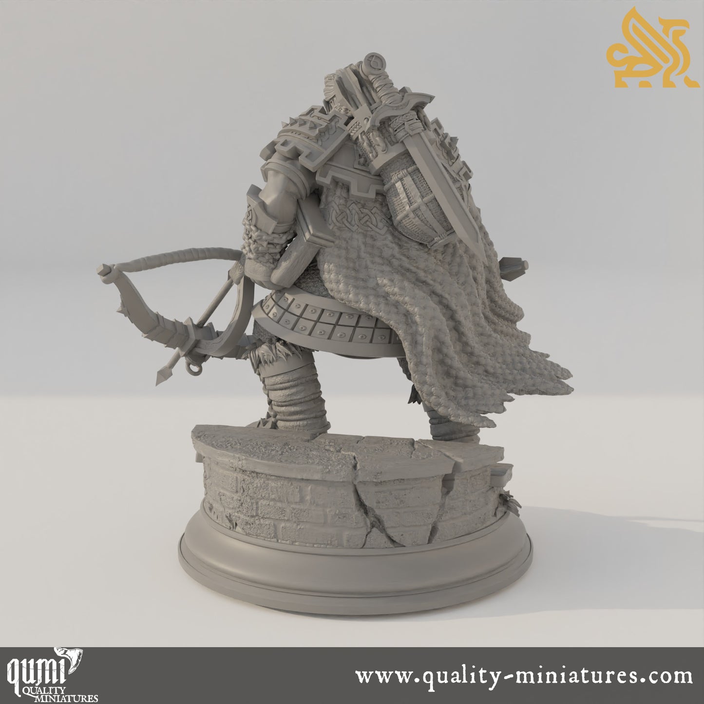 Tokrik - Dark Dwarf Hunter - 32mm 75mm Tabletop RPG Mini - Qumi - DM Stash