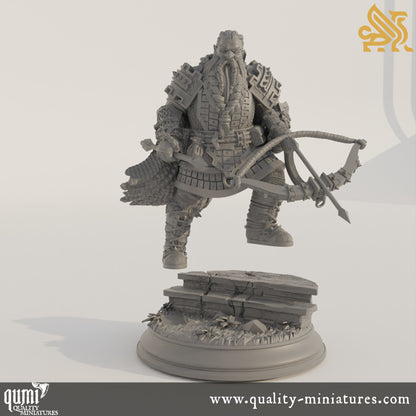 Tokrik - Dark Dwarf Hunter - 32mm 75mm Tabletop RPG Mini - Qumi - DM Stash