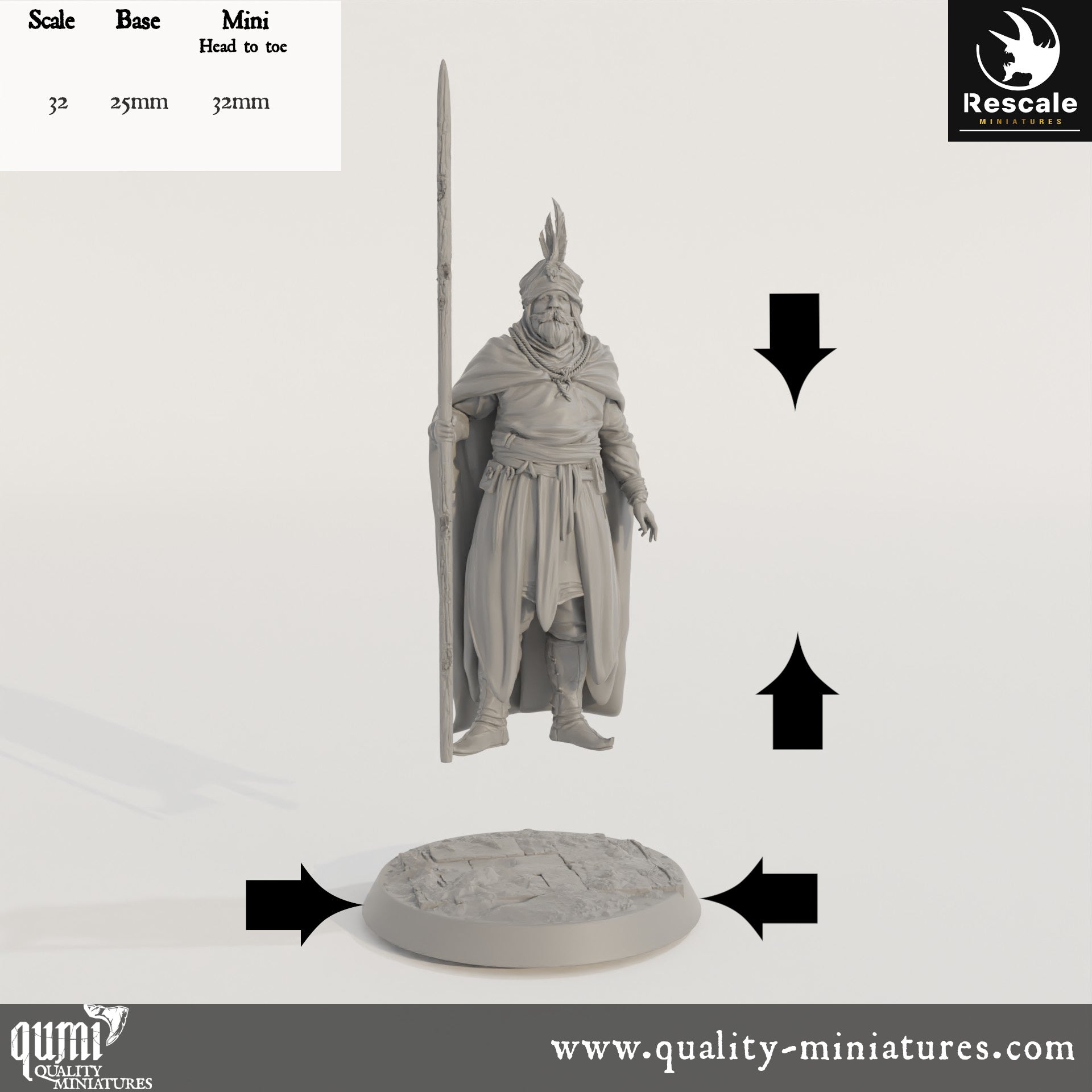 Tower Lord - Dinotopia - 32mm Tabletop RPG Mini - Qumi - Rescale Miniatures Quality Miniatures - Qumi